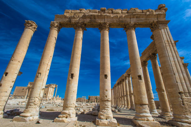 istock Great Colonnade at Palmyra, Syrian Desert. UNESCO World Heritage Site 824369880