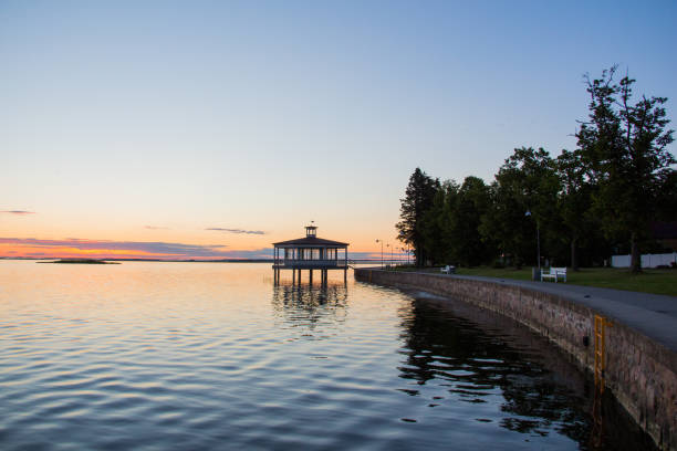 istock Sunrise in Haapsalu, Estonia seaside promenade. 824373382
