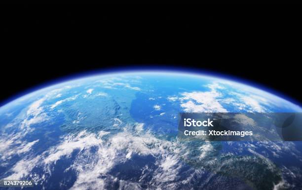 High Resolution Planet Earth View Stock Photo - Download Image Now - Planet Earth, Horizon, Cloud - Sky