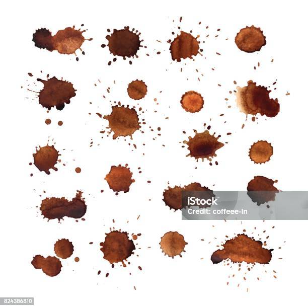 Coffee Stains Vector Set Stock Illustration - Download Image Now - Coffee - Drink, Stained, Wood Stain