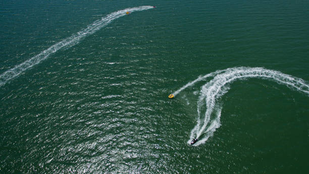 istock Boat in the sea view from above 824399834