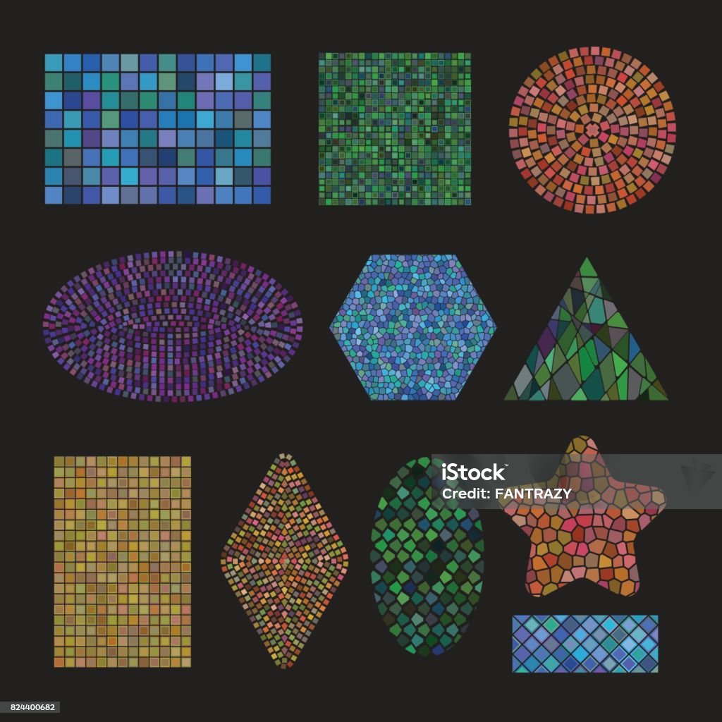 Ceramic Form Graphics Set Golden Mosaic Ceramic Forms Stock Illustration - Download Image Now ...