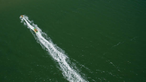 istock Boat in the sea view from above 824400786