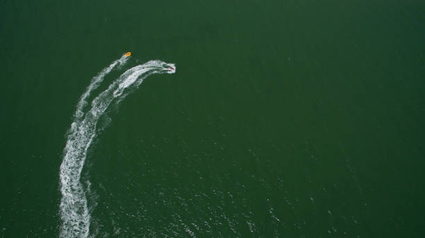 istock Boat in the sea view from above 824400840