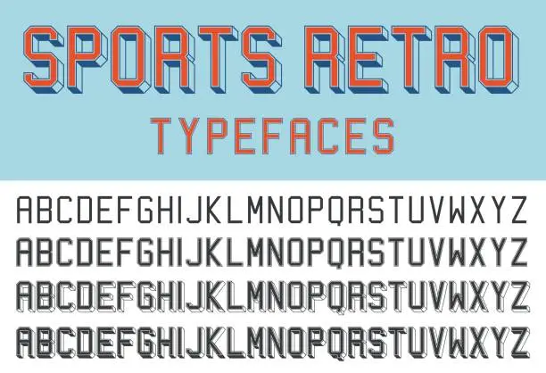Vector illustration of Sports retro typefaces