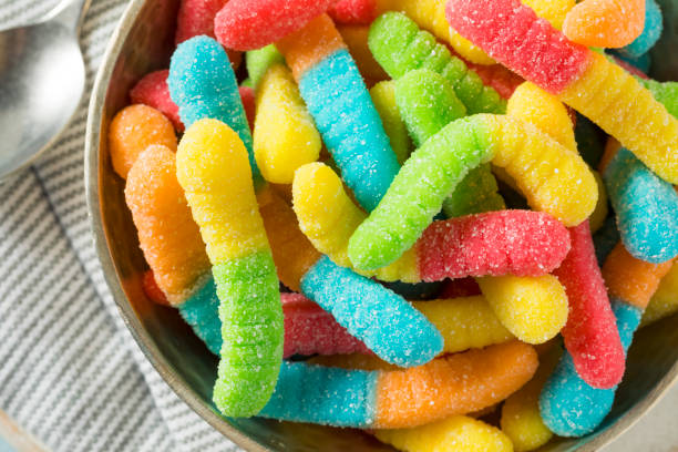istock Sweet Sour Neon Gummy Worms 824478254