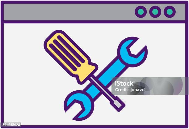 Computer Tools Banner Template Computer With Tools Stock Illustration - Download Image Now ...