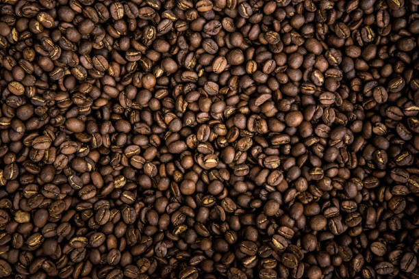 Group of roasted coffee bean stock photo