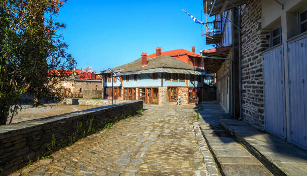 istock Building details in Karyes on Holy Mount Athos, Greece 824562232