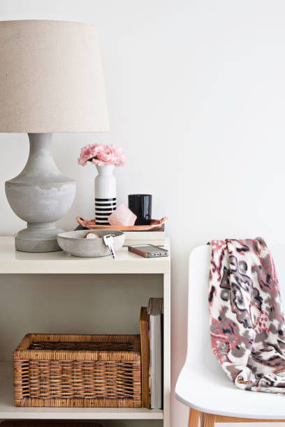 istock Home interiors - Domestic room entryway console table organisation 824563478