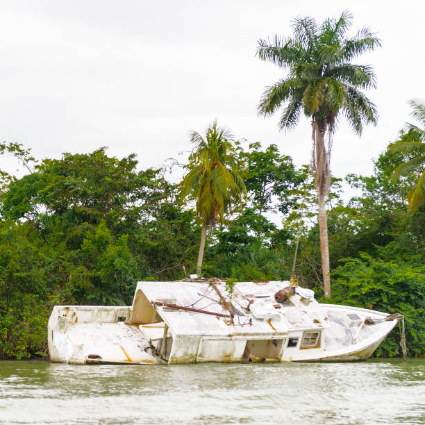 istock Crashed boat on the coast of Guatemala, 824564004