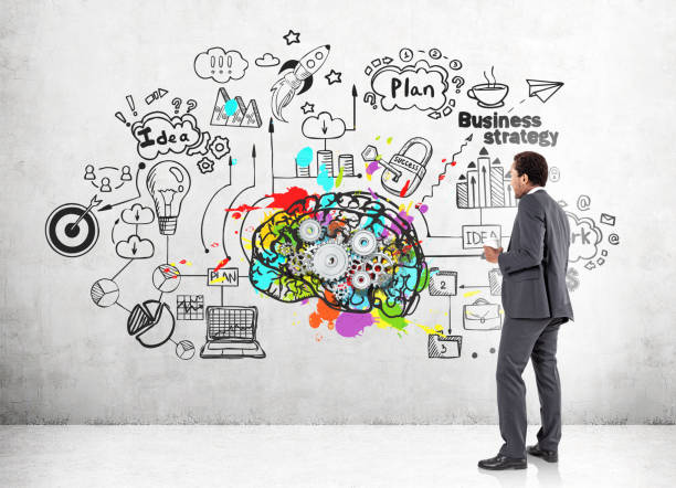 istock African American businessman, gear brain 824565108