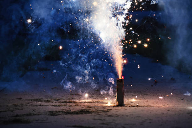 Bright firework display A sparkling firework display on the ground. firework explosive material photos stock pictures, royalty-free photos & images