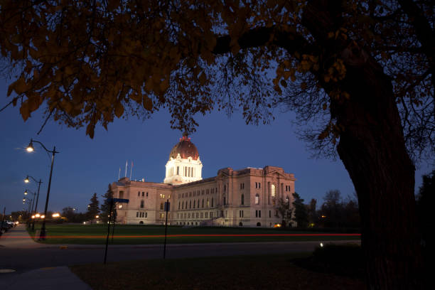 istock Regina Saskatchewan Legistlature Building At Night Canada 824566866