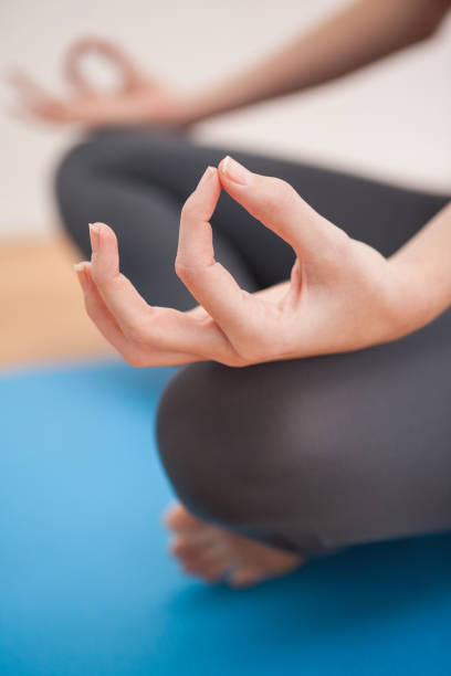 istock Fit woman doing yoga at home 824571166