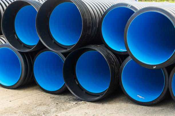 istock Sewer pipes of large diameter PVC 824572214