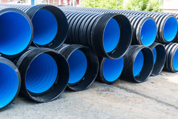 istock Sewer pipes of large diameter PVC 824572218