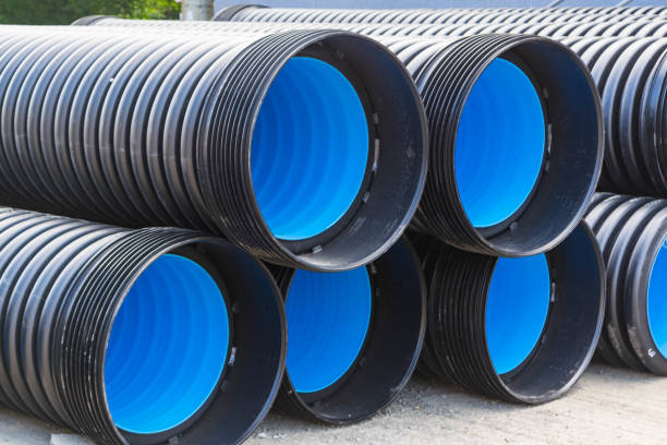 istock Sewer pipes of large diameter PVC 824572220