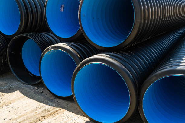 istock Sewer pipes of large diameter PVC 824572228