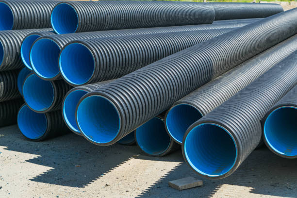 istock Sewer pipes of large diameter PVC 824572286