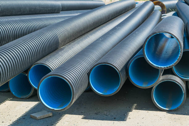 istock Sewer pipes of large diameter PVC 824572292