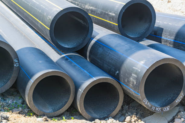 istock Thick-walled water pipes of large diameter PVC 824572310