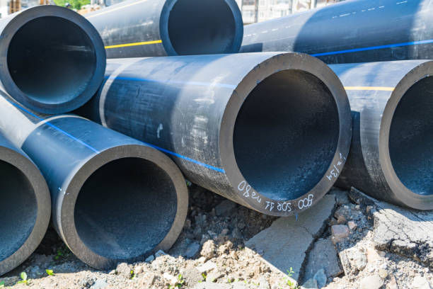 istock Thick-walled water pipes of large diameter PVC 824572338