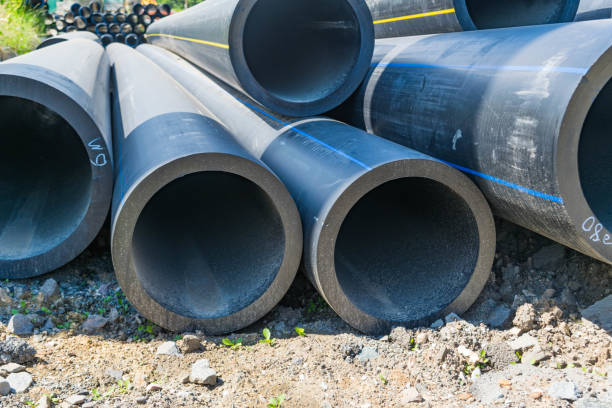 istock Thick-walled water pipes of large diameter PVC 824572340