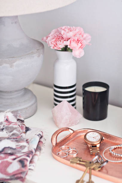 Home interiors - Domestic room entryway console table organisation