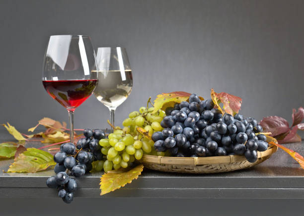 istock Grape and glasses of wine . 824573992