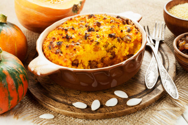 istock Pumpkin casserole with millet 824579056