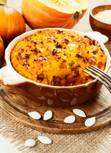 istock Pumpkin casserole with millet 824579066