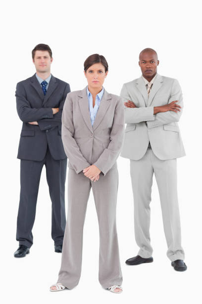 istock Confident sales team standing together 824582230