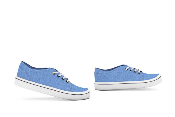 istock New Unbranded Blue Denim Sneakers. 3d Rendering 824586376
