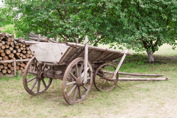 istock Old Wooden Wagon in the Village. 824586448