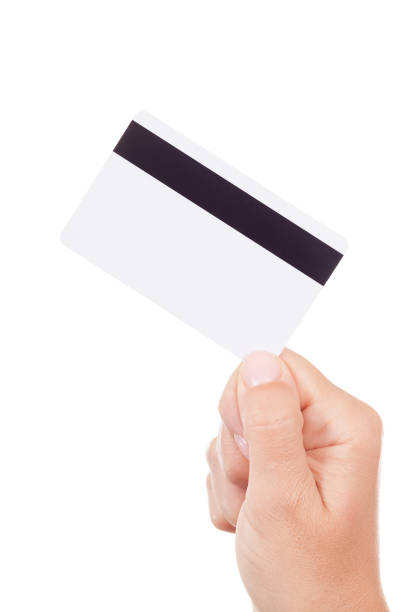 istock Woman Hand Holding White Blank Credit Card. 824586514