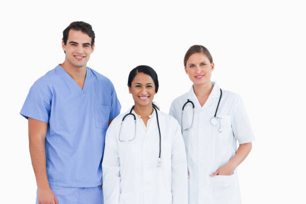 istock Smiling medical staff standing together 824588512