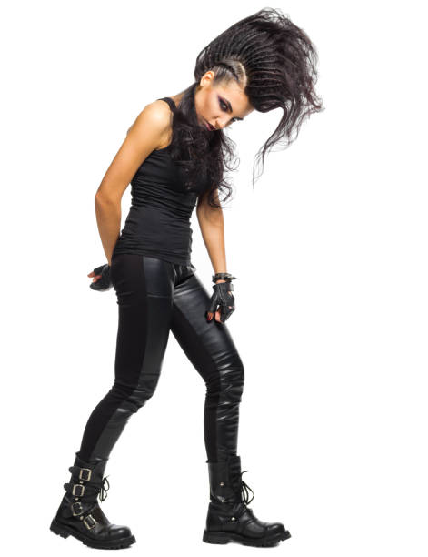 Young woman rock star isolated
