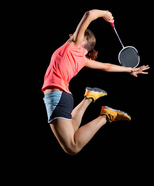 istock Woman badminton player (version without shuttlecock) 824589892