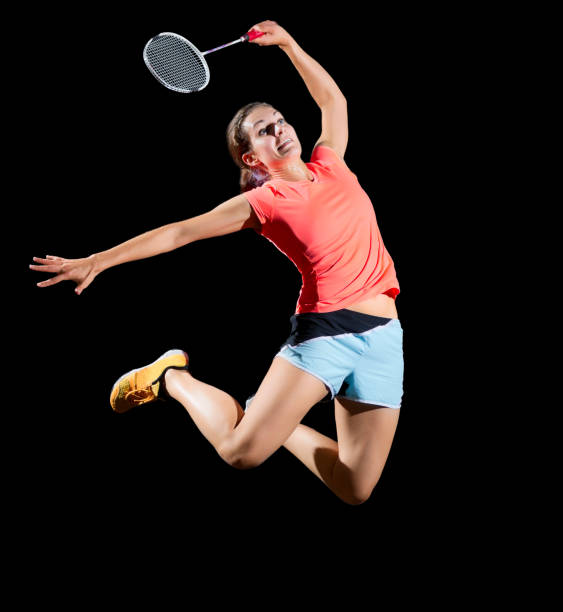 istock Woman badminton player (version without shuttlecock) 824589912