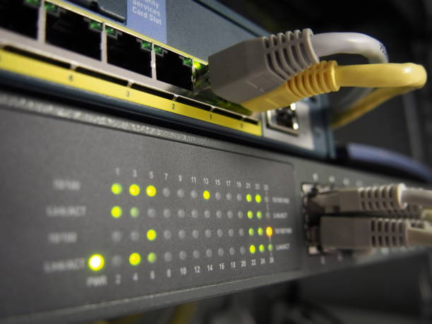 istock Close up view of network ecquipment 824590660