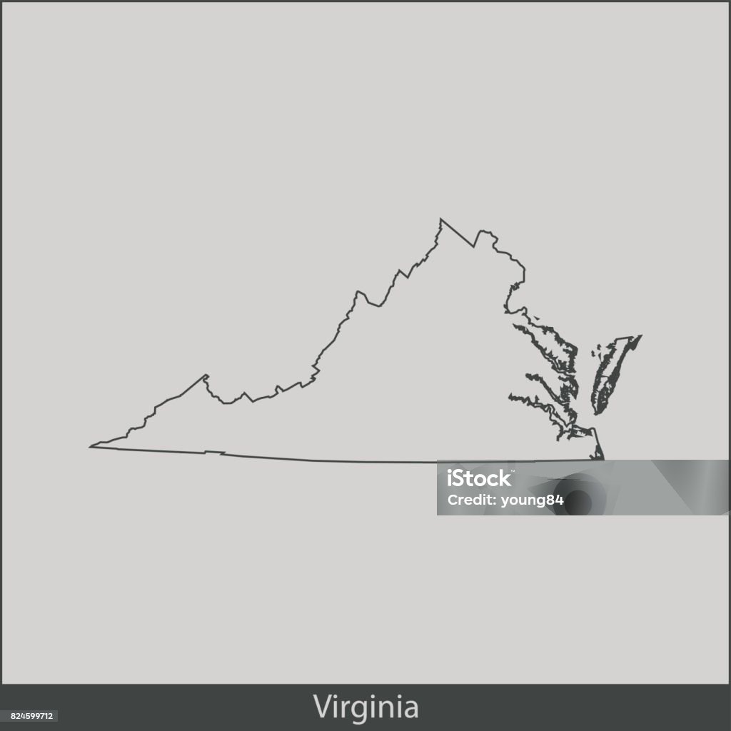 Virginia Map Solid Virginia Map Stock Illustration - Download Image Now - Cartography, Cut ...