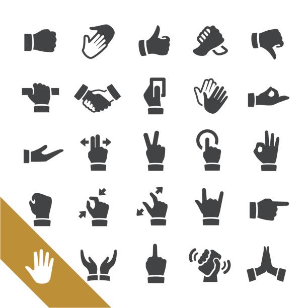 Gesture Icons - Select Series Gesture Icons arm wrestling stock illustrations