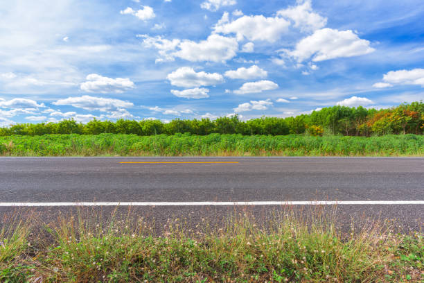 istock Asphalt road and countryside views 824600352