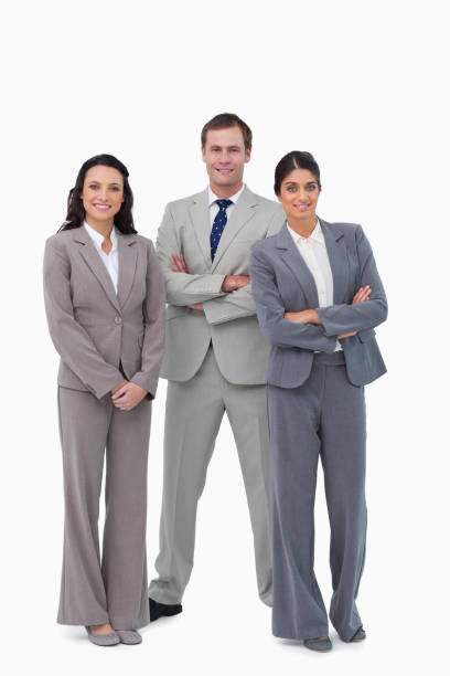 istock Young business team with arms folded 824600614