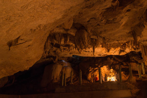 istock Diamond shire cave Loei Thailand in candle light 824601228