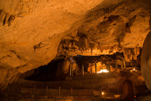 istock Diamond shire cave Loei Thailand in candle light 824601244
