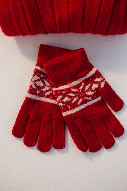istock Overhead of wooly hat and gloves 824603566