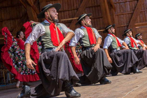 ballerini dall'argentina in costume tradizionale - danza tradizionale foto e immagini stock