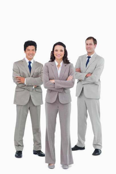 istock Smiling young business people with arms folded 824606058
